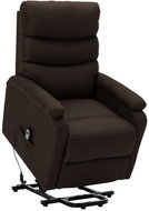 Zvedací polohovací křeslo tmavě hnědé textil - Křeslo