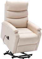 Zvedací polohovací křeslo krémové textil - Křeslo