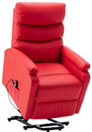Zvedací polohovací křeslo červené umělá kůže - Křeslo