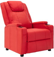 Polohovací křeslo červené umělá kůže - Křeslo