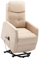 Zvedací polohovací křeslo krémové textil - Křeslo
