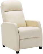 Polohovací křeslo krémově bílé umělá kůže - Křeslo