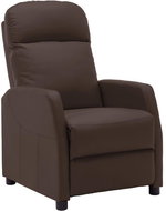 Polohovací křeslo hnědé umělá kůže - Křeslo