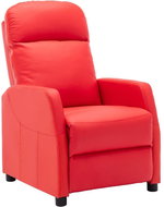 Polohovací křeslo červené umělá kůže - Křeslo