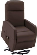 Zvedací polohovací křeslo hnědé umělá kůže - Křeslo