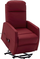 Zvedací polohovací křeslo vínové umělá kůže - Křeslo