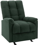 Polohovací křeslo tmavě zelené textil - Křeslo