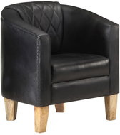 Klubové křeslo černé pravá kůže - Křeslo