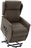 Zvedací polohovací křeslo hnědé textil - Křeslo