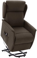 Zvedací polohovací křeslo tmavě hnědé textil - Křeslo