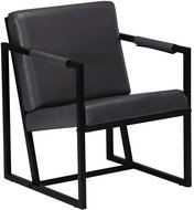 Křeslo šedé pravá kůže - Křeslo