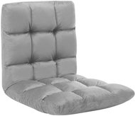 Skládací lenoška na podlahu světle šedá mikrovlákno - Lenoška