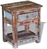 Odkladací stolík zásuvka masívne recyklované drevo 43 x 33 x 51 cm - Odkladací stolík