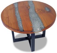 Konferenční stolek, teak a pryskyřice 60 cm - Konferenční stolek
