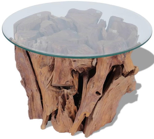 Konferenční stolek masivního teak naplavené dřevo 60 cm - Konferenční stolek - Main image