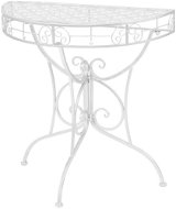 Odkladací stolík vintage polkruhový kovový 72 × 36 × 74 cm strieborný - Odkladací stolík