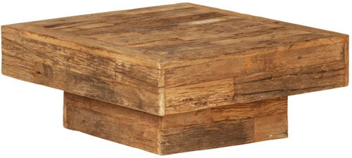 Konferenční stolek z masivních recyklovaných pražců 70x70x30 cm - Konferenční stolek - Main image