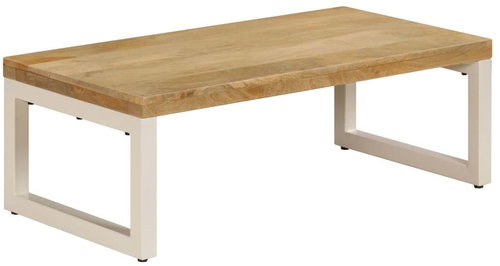 Konferenční stolek 110 × 50 × 35 cm masivní mangovník a ocel - Konferenční stolek - Main image