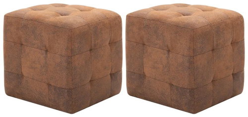 Noční stolky 2 ks hnědé 30 × 30 × 30 cm umělá broušená kůže - Night Stand - Main image