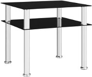 Odkladací stolík čierny 45 × 50 × 45 cm tvrdené sklo - Odkladací stolík