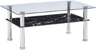 Konferenční stolek vzhled mramor černý 100x60x42cm tvrzené sklo - Konferenční stolek
