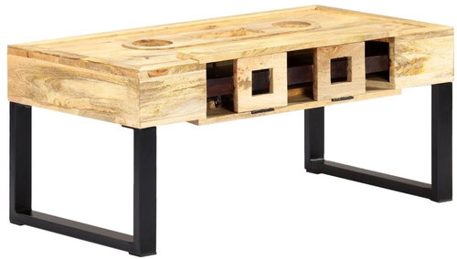Konferenční stolek styl kazety 100x52x45 cm masivní mangovník - Konferenční stolek - Main image