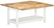 Rozkladací konferenčný stolík biely 90 × (45 – 90) × 45 cm mangovník - Konferenčný stolík