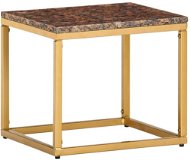 Konferenčný stolík hnedý 40 × 40 × 35 cm pravý kameň mramorový vzor - Konferenčný stolík