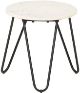 Konferenční stolek bílý 40x40x40 cm pravý kámen mramorový vzor - Konferenční stolek