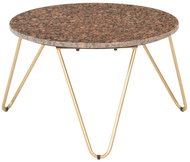 Konferenční stolek hnědý 65x65x42 cm pravý kámen mramorový vzor - Konferenční stolek