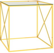 Konferenční stolek zlatý 55 × 55 × 55 cm nerezová ocel a sklo - Konferenční stolek