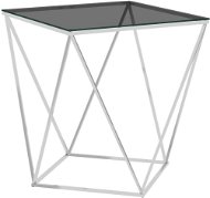 Konferenční stolek stříbrný a černý 50x50x55 cm nerezová ocel - Konferenčný stolík