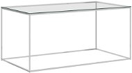 Konferenční stolek stříbrný 90x50x43 cm nerezová ocel a sklo - Konferenční stolek