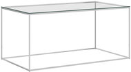 Konferenční stolek stříbrný 90x50x43 cm nerezová ocel a sklo - Konferenční stolek