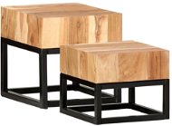 Odkládací stolky 2 ks masivní akáciové dřevo - Odkladací stolík