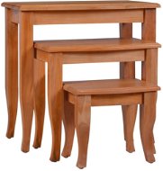 Odkládací stolky 3 ks masivní mahagonové dřevo - Odkládací stolek