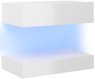 Noční stolek bílý s vysokým leskem 60 × 35 cm dřevotříska - Noční stolek