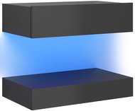 Noční stolek šedý s vysokým leskem 60 × 35 cm dřevotříska - Noční stolek