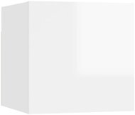 Noční stolek bílý s vysokým leskem 30,5x30x30 cm dřevotříska - Noční stolek