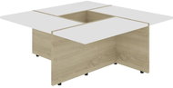 Konferenční stolek bílý a dub sonoma 79,5x79,5x30cm dřevotříska - Konferenční stolek