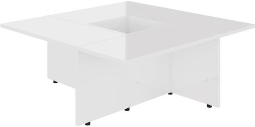 Konferenční stolek vysoký lesk bílý 79,5x79,5x30 cm dřevotříska - Konferenční stolek - Main image