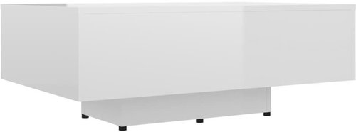 Konferenční stolek bílý vysoký lesk 85 × 55 × 31 cm dřevotříska - Konferenční stolek - Main image