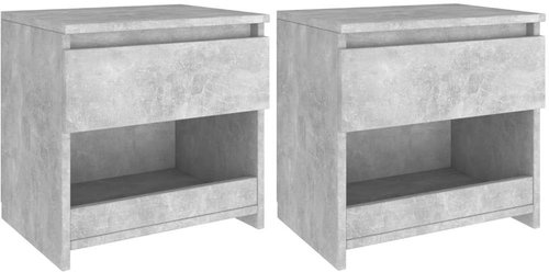 Noční stolky 2 ks betonově šedé 40 × 30 × 39 cm dřevotříska - Night Stand - Main image