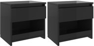 Noční stolky 2 ks černé s vysokým leskem 40x30x39cm dřevotříska - Noční stolek