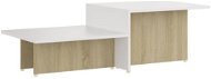 Konferenčný stolík dub sonoma a biely 111,5 × 50 × 33 cm drevotrieska - Konferenčný stolík