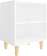 Noční stolek s masivními dřevěnými nohami bílý 40 × 30 × 50 cm - Noční stolek