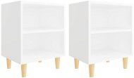Noční stolky s dřevěnými nohami 2 ks bílé 40 × 30 × 50 cm - Noční stolek