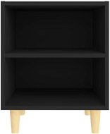 Nočný stolík s masívnymi drevenými nohami čierny 40 × 30 × 50 cm - Nočný stolík