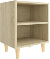Noční stolky s dřevěnými nohami 2 ks dub sonoma 40 x 30 x 50 cm - Noční stolek