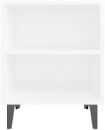 Nočný stolík s kovovými nohami biely 40 × 30 × 50 cm - Nočný stolík